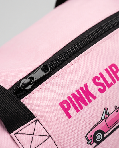 Pink Slip Carrier — print and zipper detail