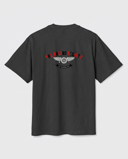 Racing Society Crest — back flat, Faded Black