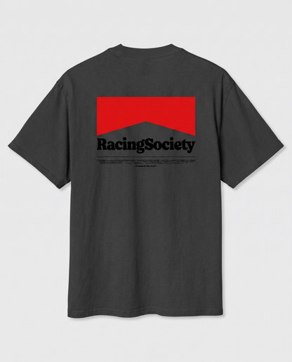 Racing Society Box Logo — back flat, Faded Black