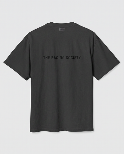 Racing Society Wordmark — back flat, Faded Black