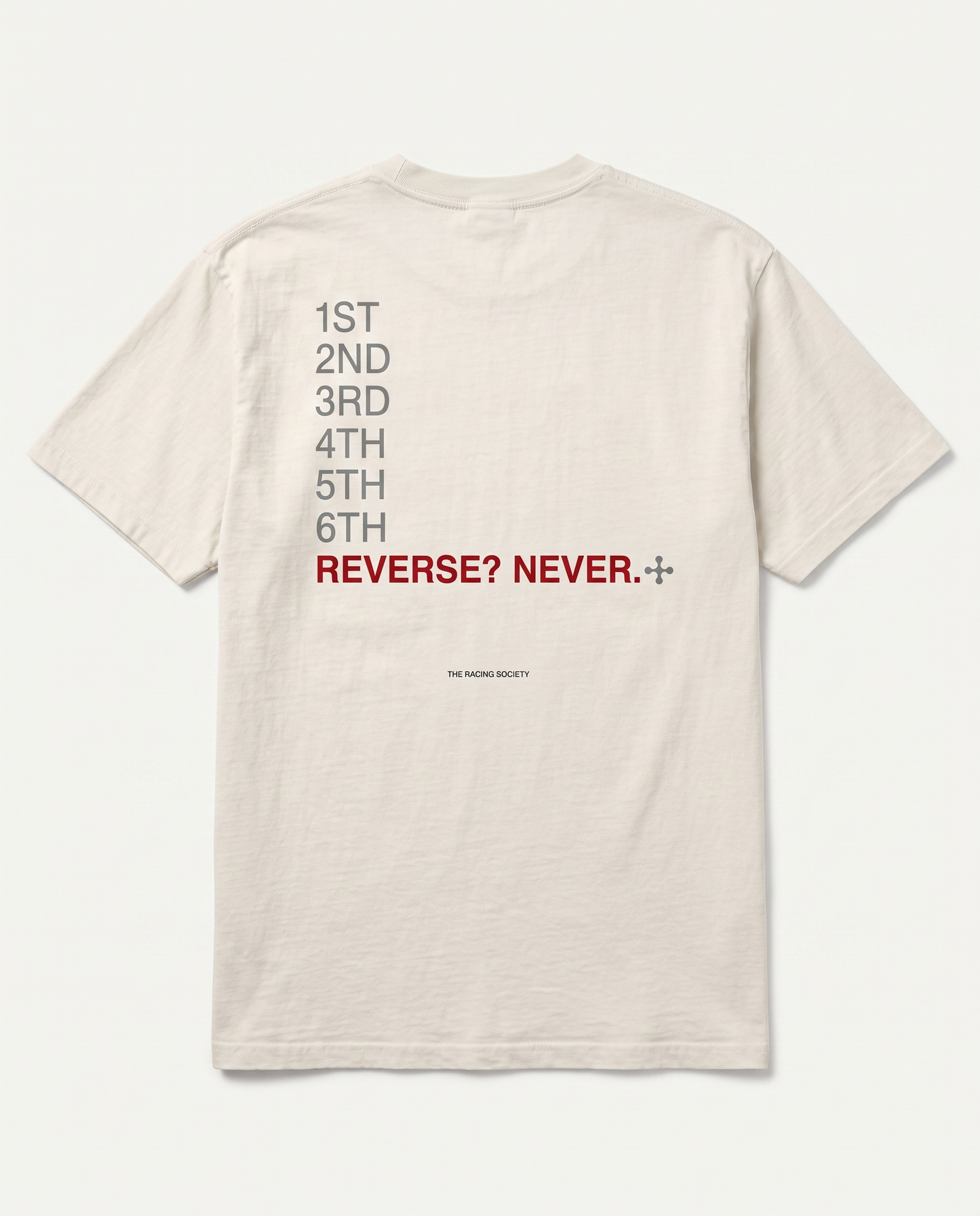 Reverse? Never. — back flat, Faded Bone