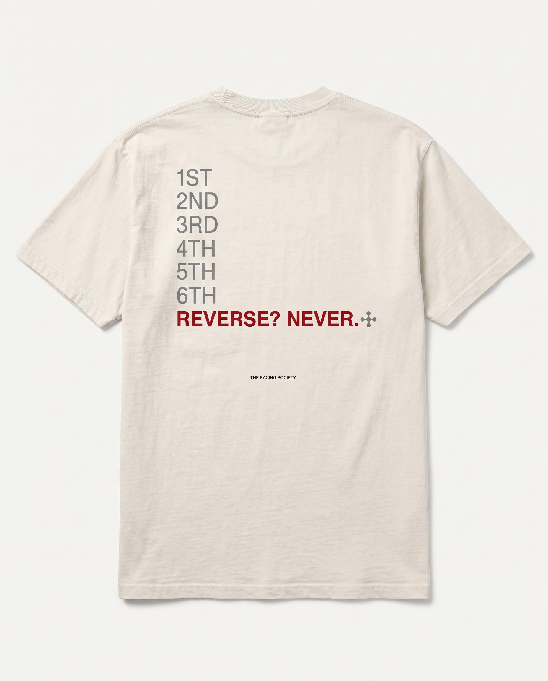 Reverse? Never. — back flat, Faded Bone