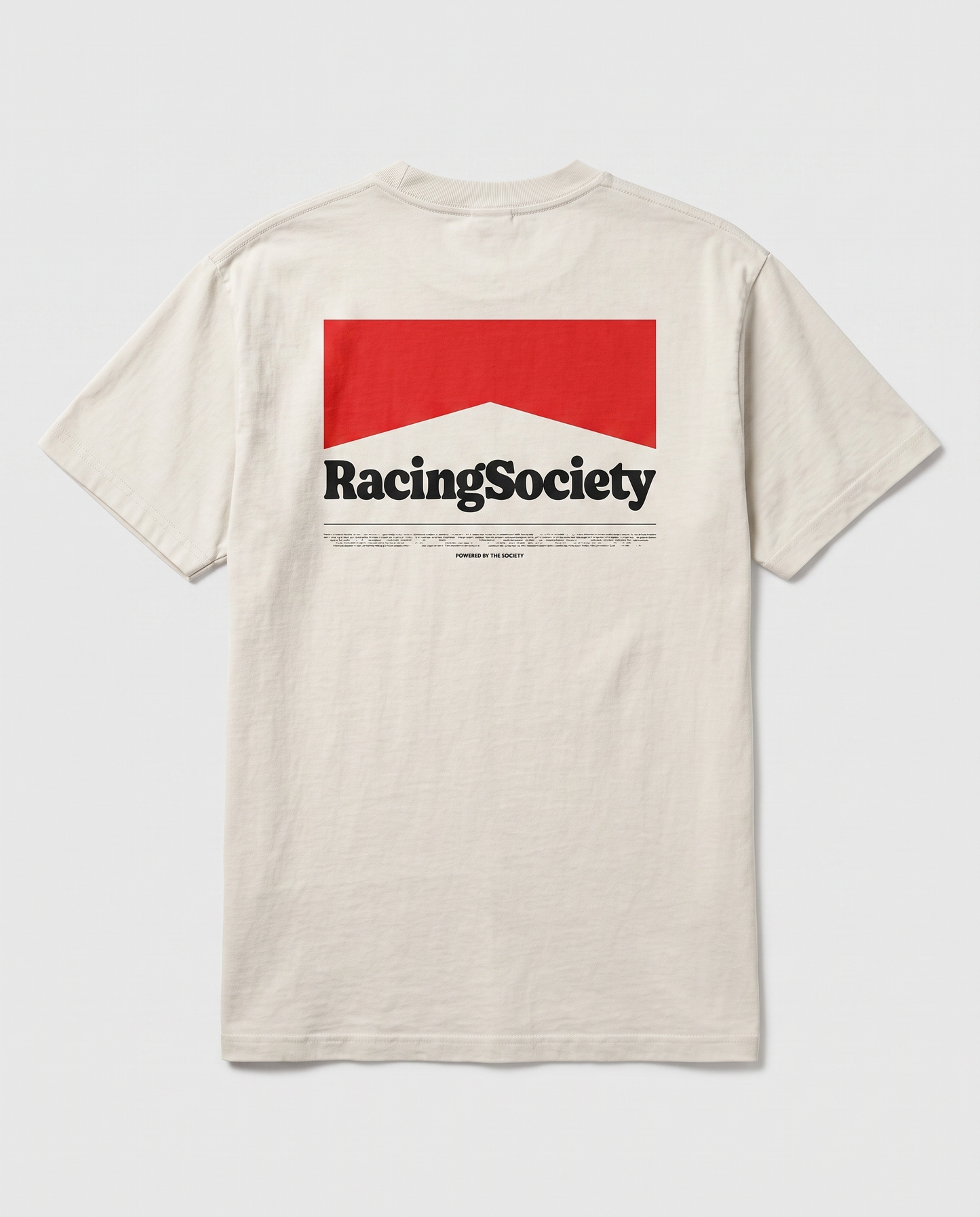 Racing Society Box Logo — back flat, Faded Bone