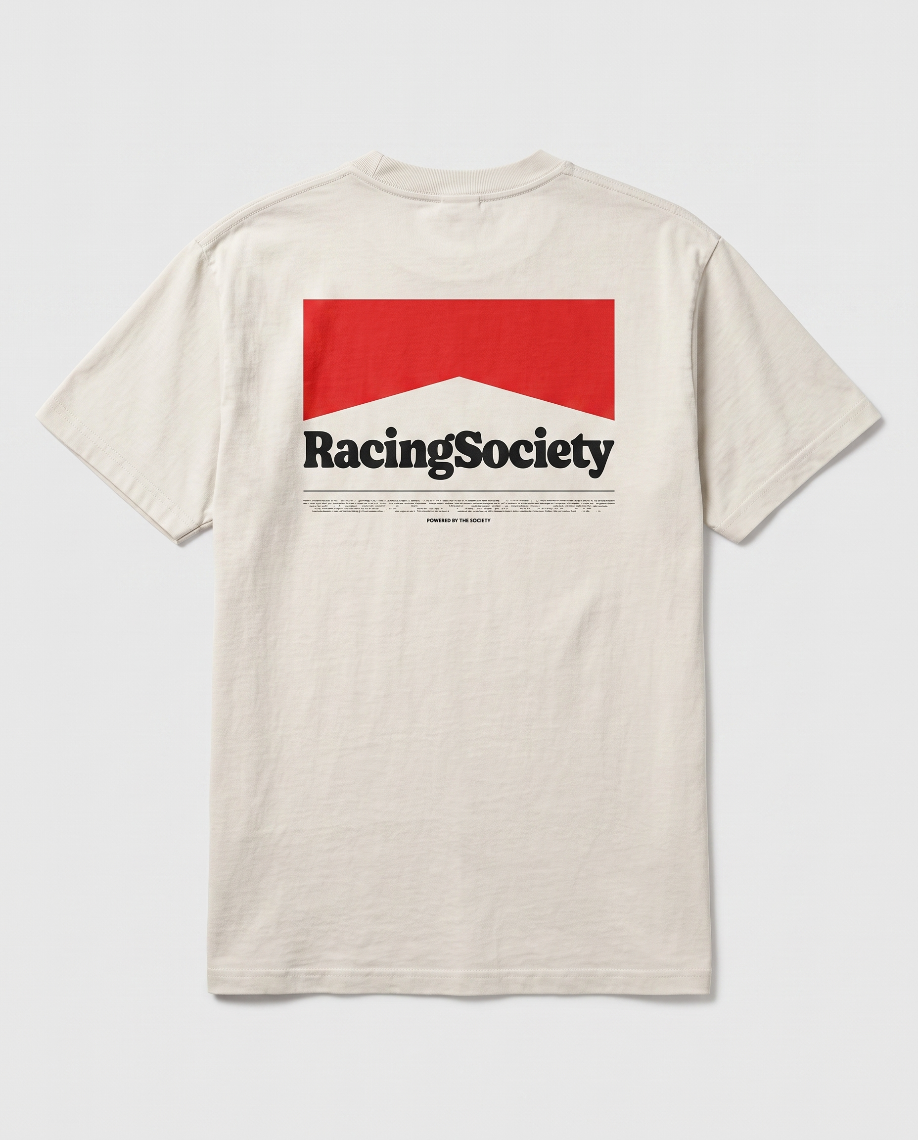 Racing Society Box Logo — back flat, Faded Bone