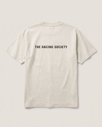 Racing Society Wordmark — back flat, Faded Bone