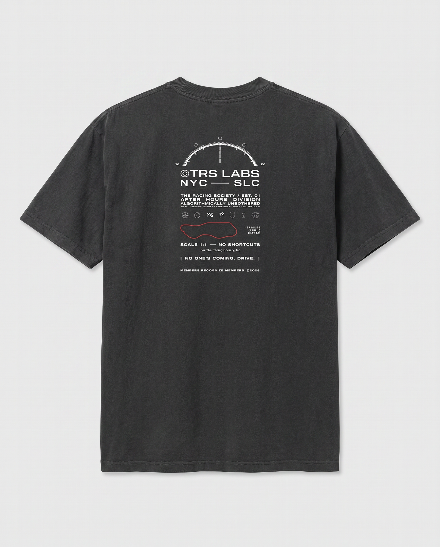 No One's Coming. Drive. — back flat, Faded Black