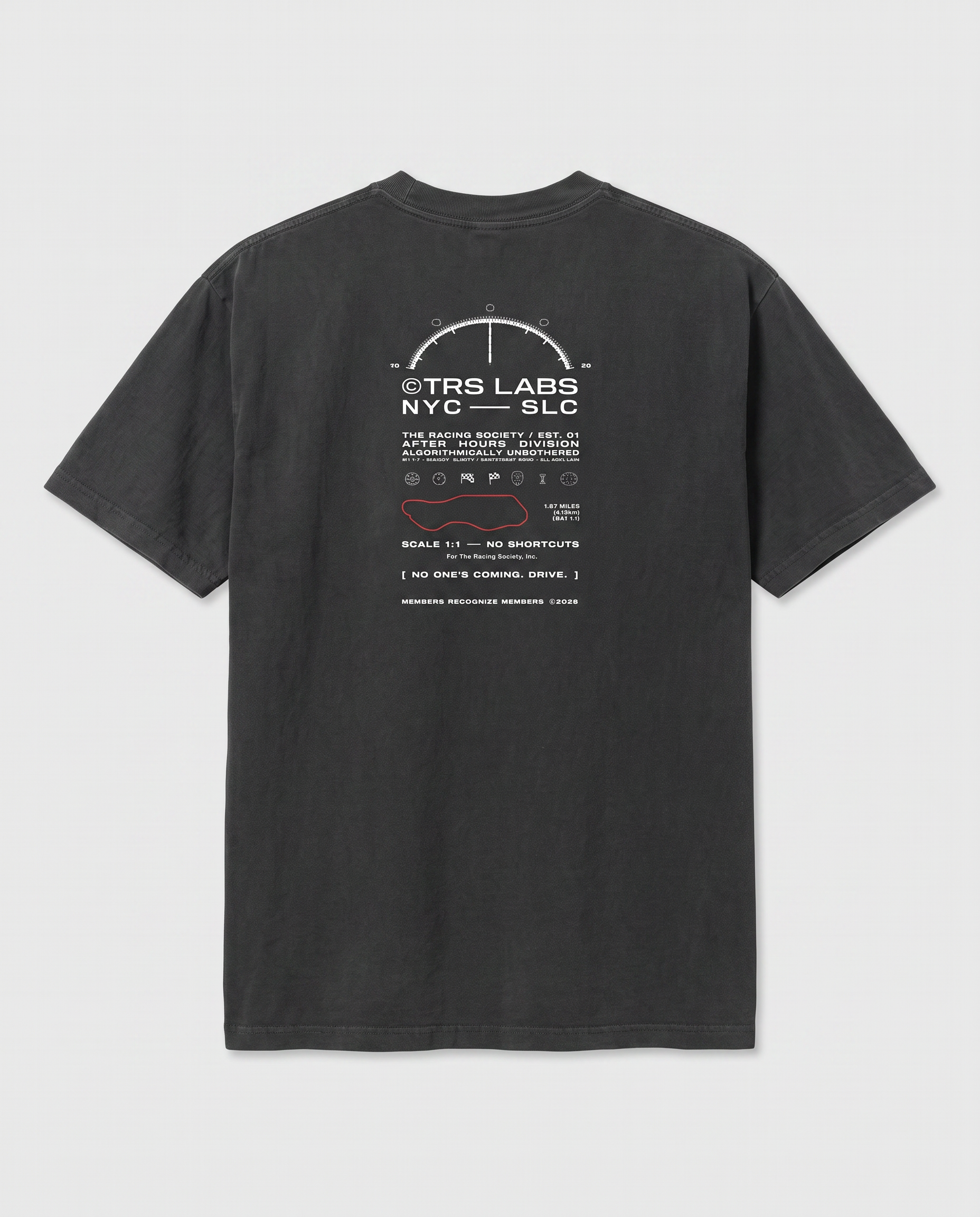 No One's Coming. Drive. — back flat, Faded Black