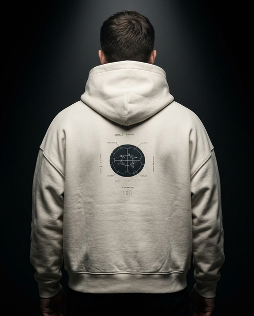 We Don't Discuss Numbers box hoodie — on-model back print, The Racing Society