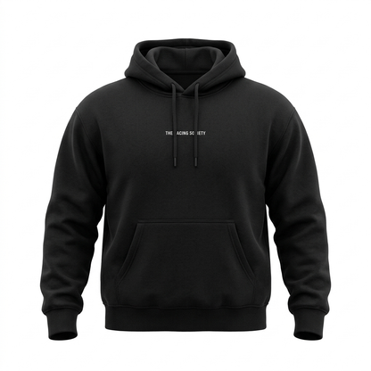 Objects In Mirror box hoodie — front view, Black, The Racing Society