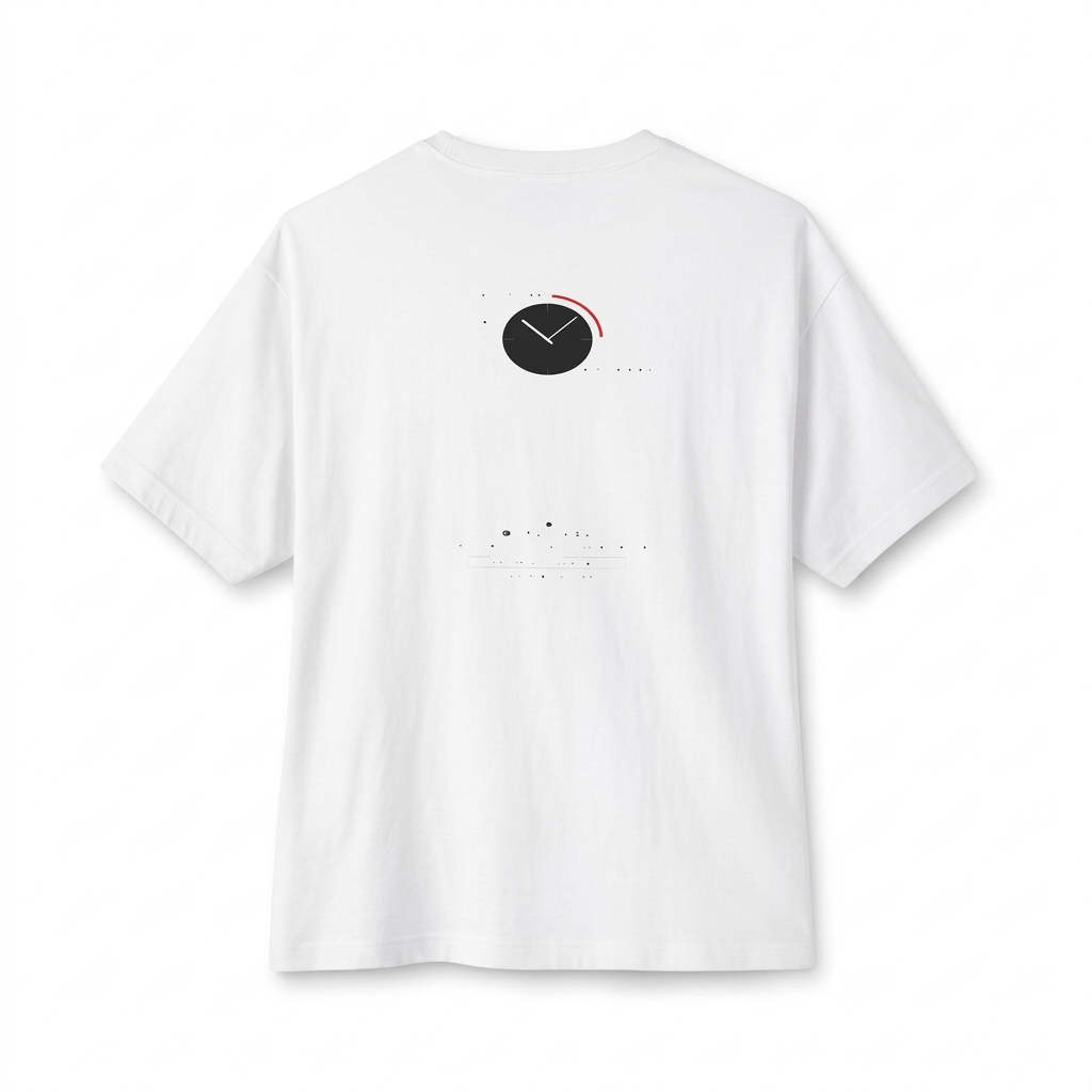 Empires Are Built After Midnight oversized boxy tee — back view, White, The Racing Society