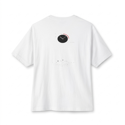 Empires Are Built After Midnight oversized boxy tee — back view, White, The Racing Society