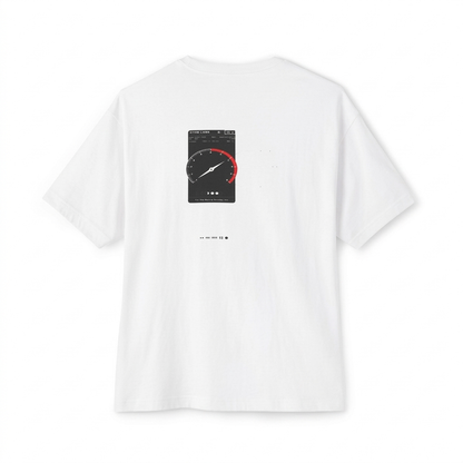 Built After Midnight oversized boxy tee — back view, White, The Racing Society