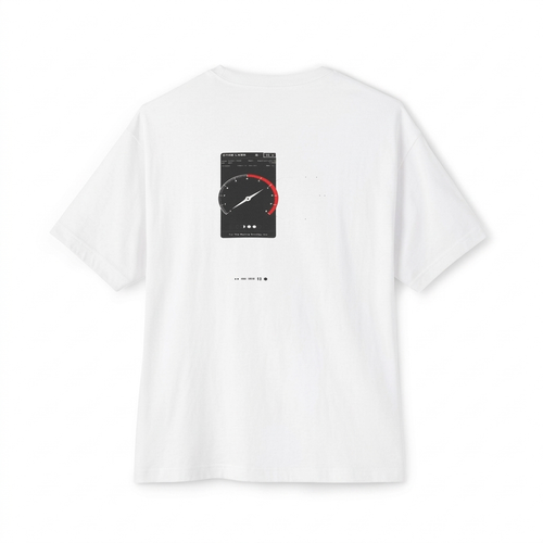 Built After Midnight oversized boxy tee — back view, White, The Racing Society