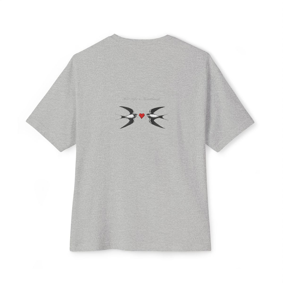 Hot Laps & Heartbreak oversized boxy tee — back print, Athletic Heather