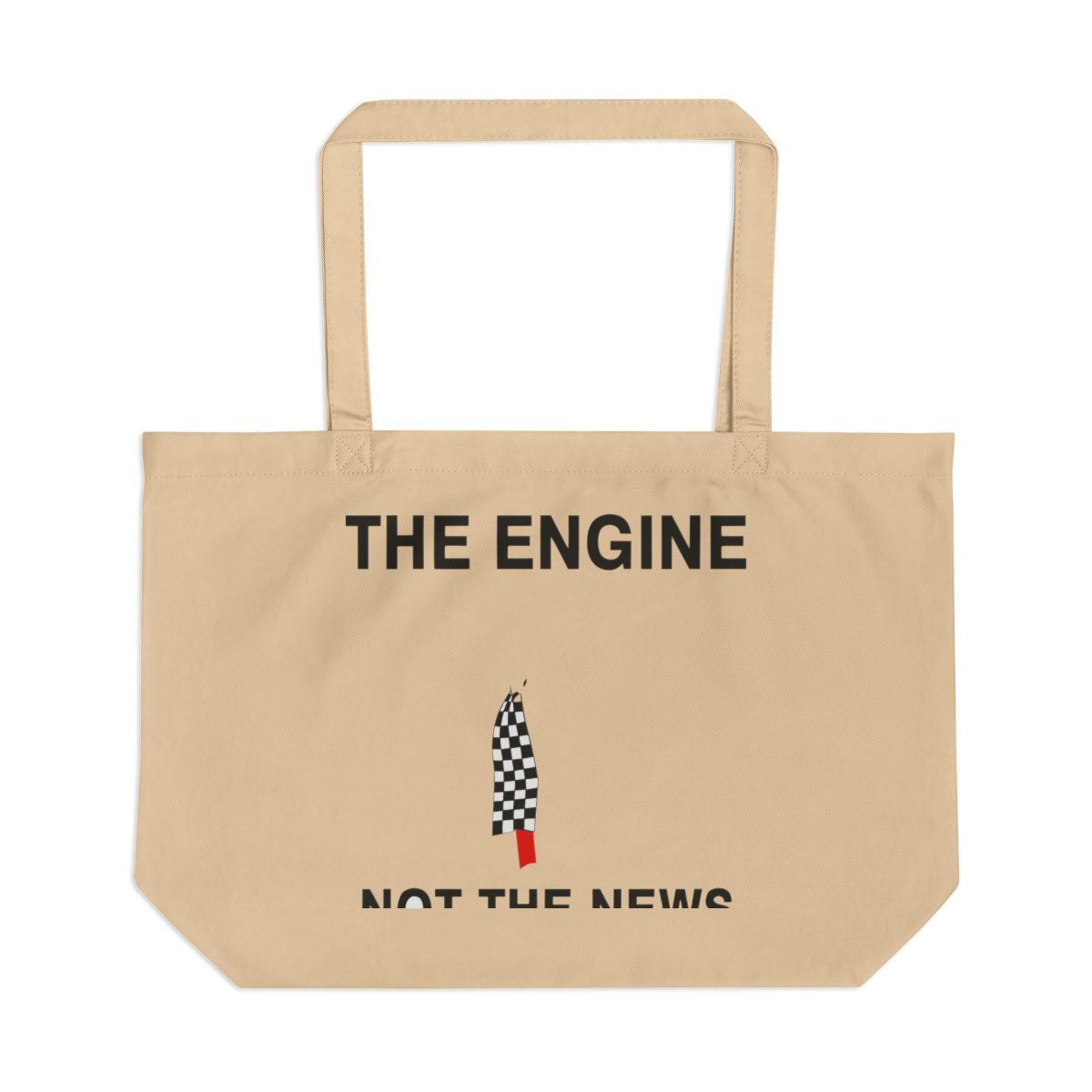 Listen To The Engine large eco tote bag — Oyster