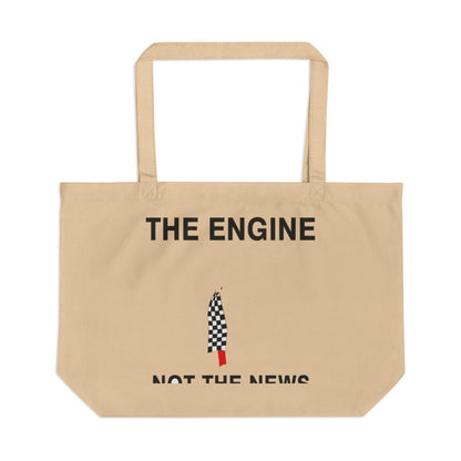 Listen To The Engine large eco tote bag — Oyster