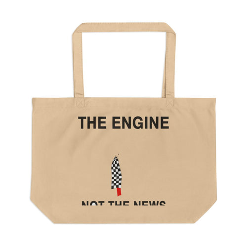 Listen To The Engine large eco tote bag — Oyster