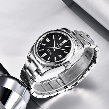 Benyar Automatic Mechanical Watch — Mens Stainless Steel Bracelet