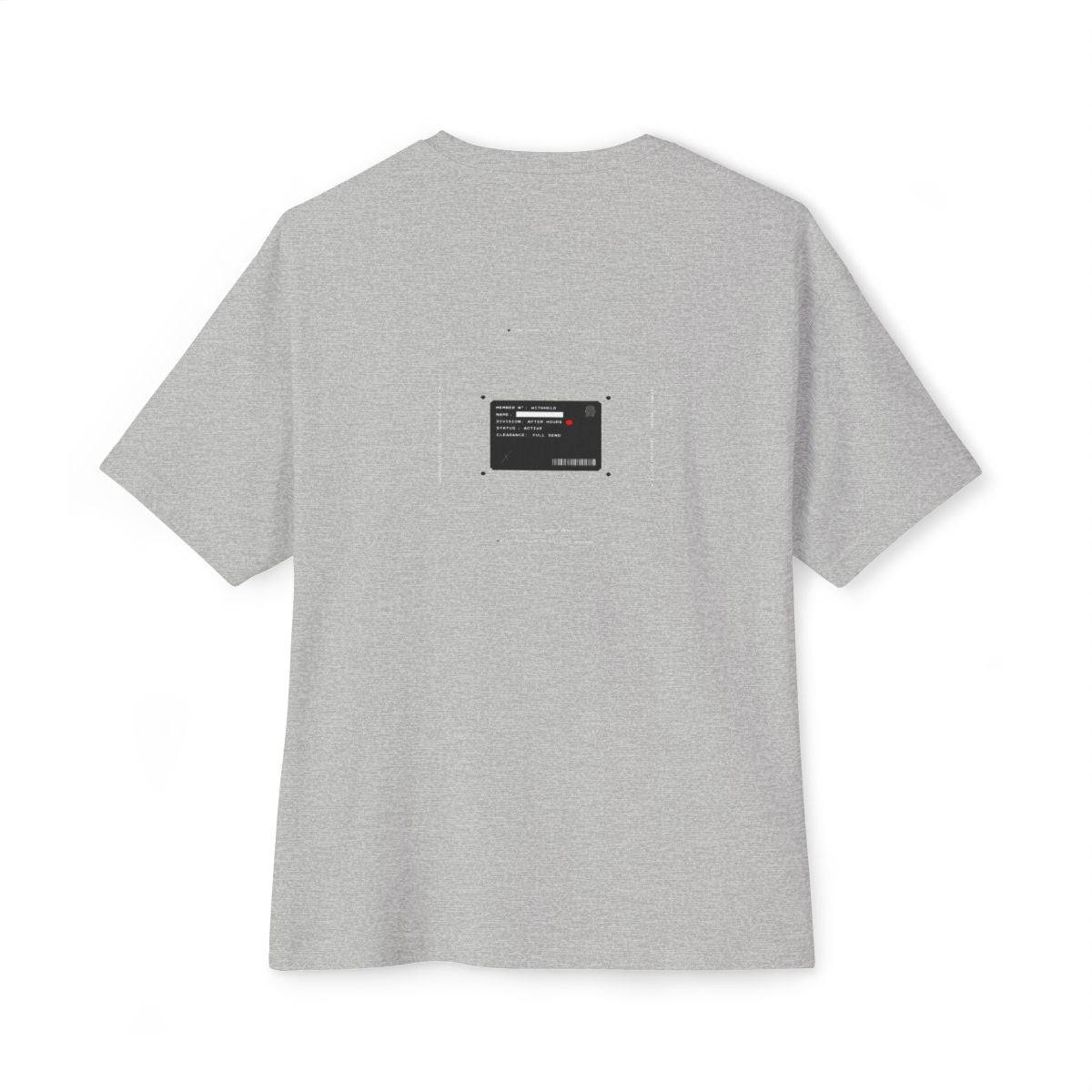 Members Recognize Members oversized boxy tee — back print, Athletic Heather