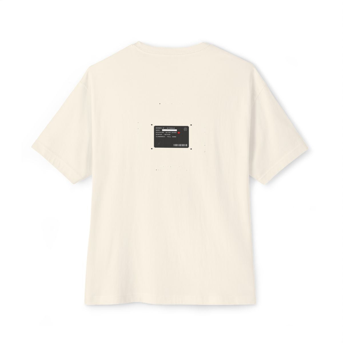 Members Recognize Members oversized boxy tee — back print, Natural