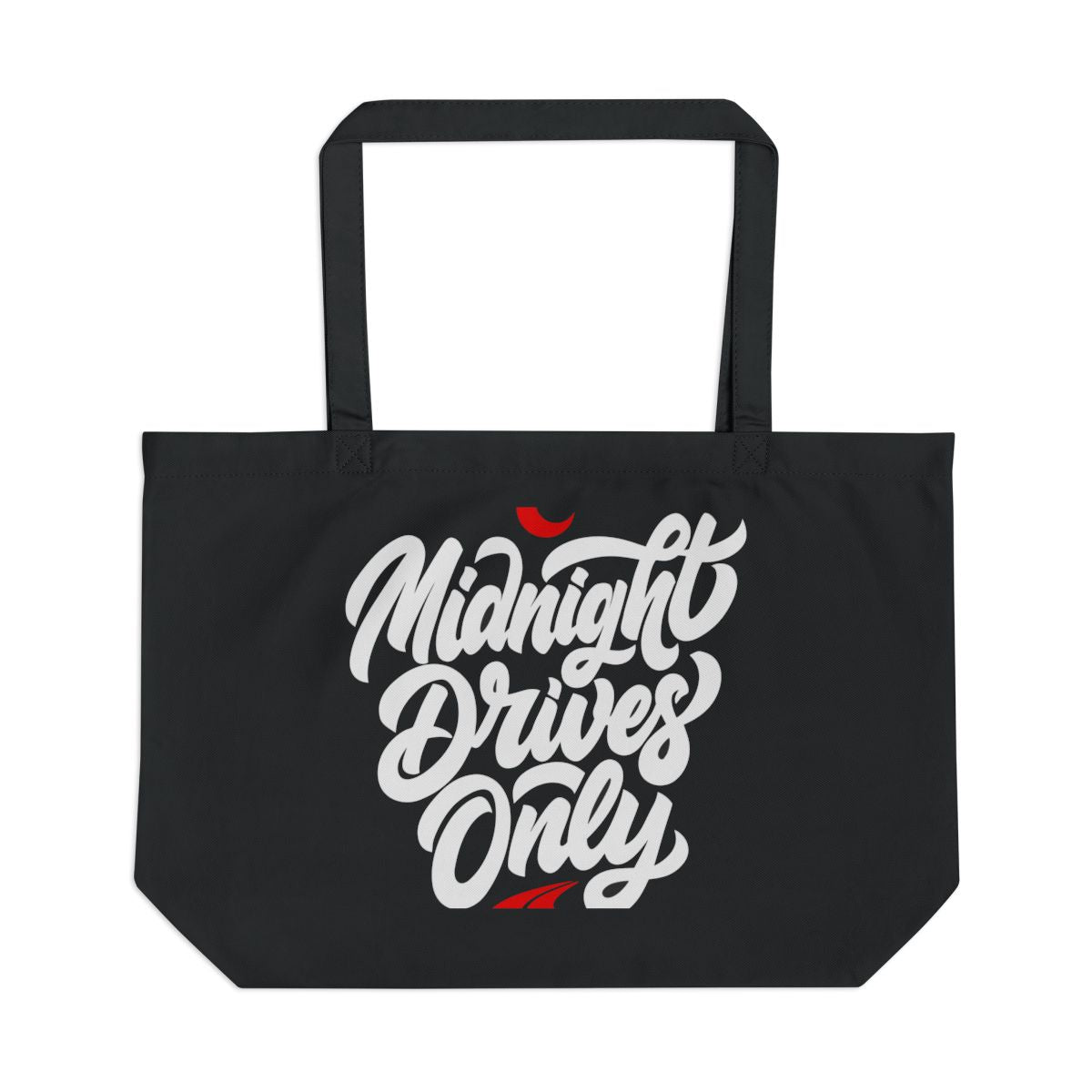 Midnight Drives Only large eco tote bag — Black