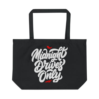 Midnight Drives Only large eco tote bag — Black