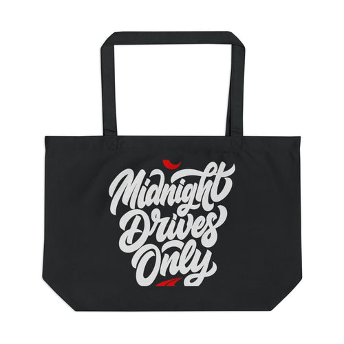 Midnight Drives Only large eco tote bag — Black