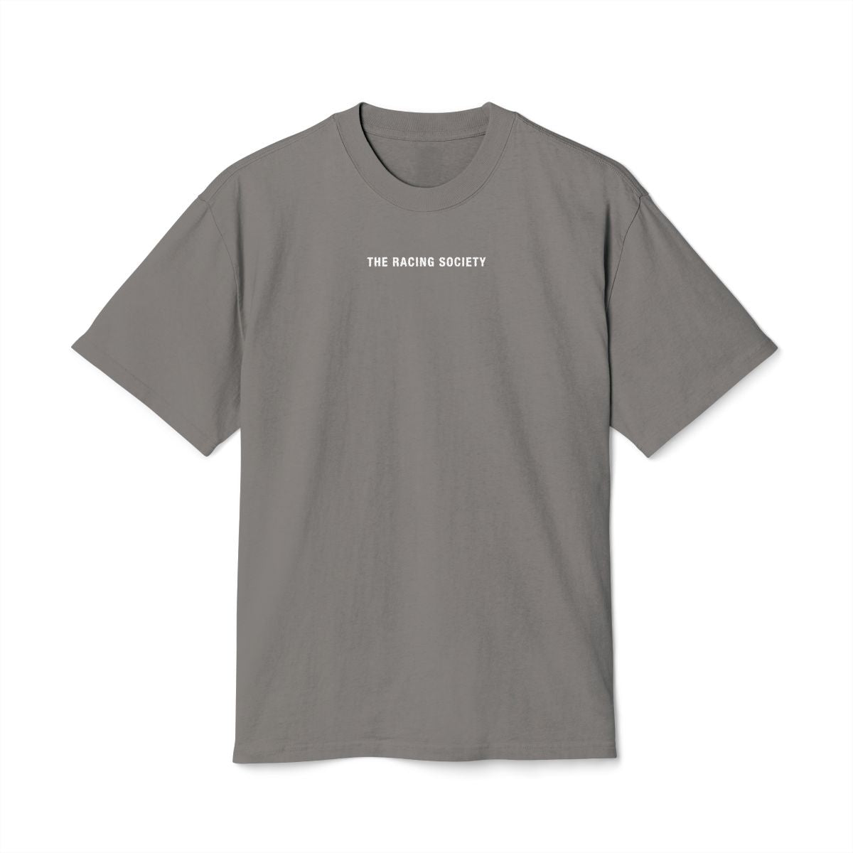 My Therapist Has Six Gears oversized faded tee — front view, Faded Grey, The Racing Society