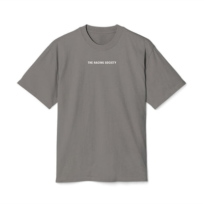 My Therapist Has Six Gears oversized faded tee — front view, Faded Grey, The Racing Society