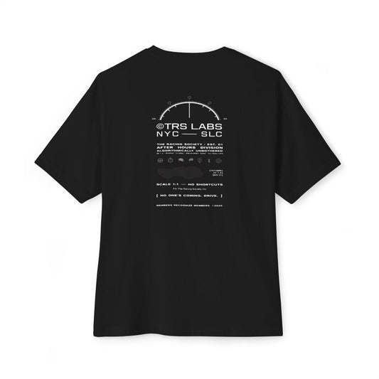 No One's Coming. Drive. oversized boxy tee — back print, Black