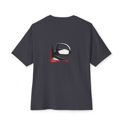 Objects In Mirror oversized boxy tee — back print, Dark Grey