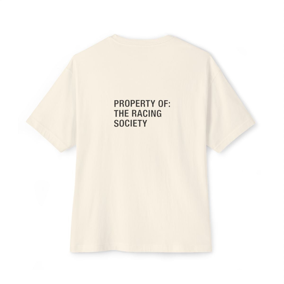 Property Of oversized boxy tee — back print, Natural