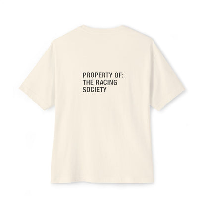Property Of oversized boxy tee — back print, Natural