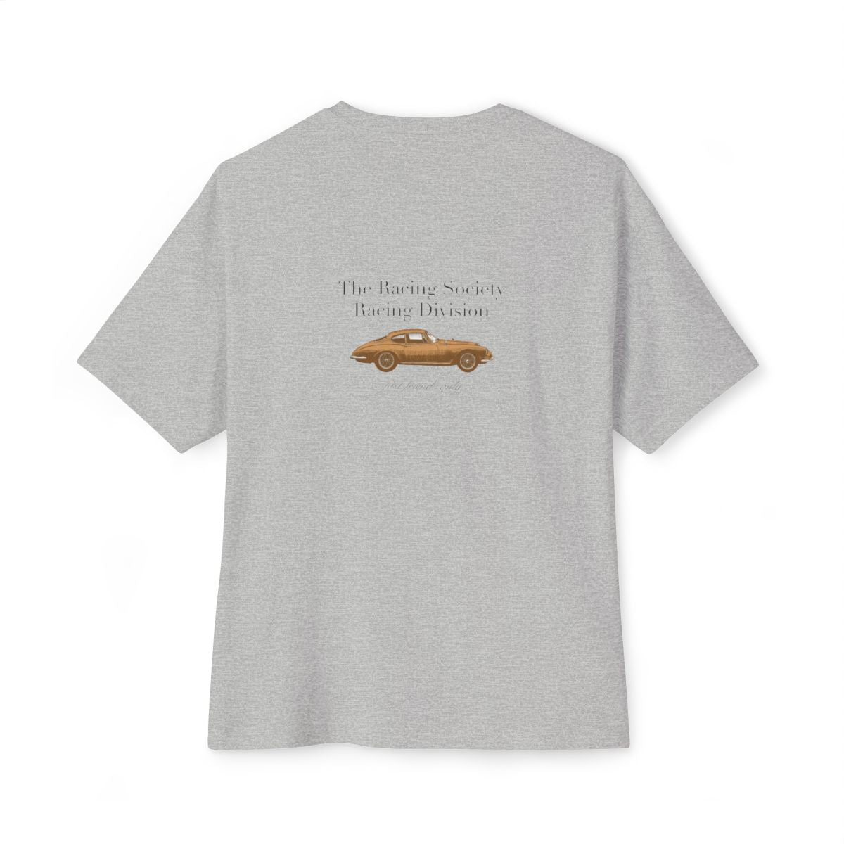 Racing Division oversized boxy tee — back print, Athletic Heather