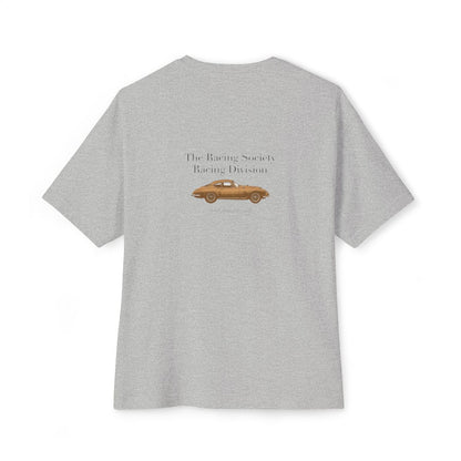 Racing Division oversized boxy tee — back print, Athletic Heather