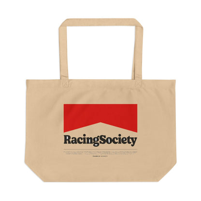 Racing Society Box Logo large eco tote bag — Oyster