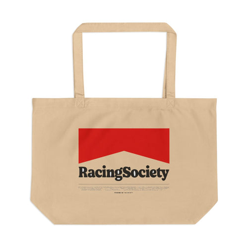 Racing Society Box Logo large eco tote bag — Oyster