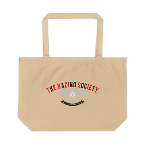 Racing Society Crest large eco tote bag — Oyster