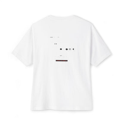 Rich Is Quiet oversized boxy tee — back print, White