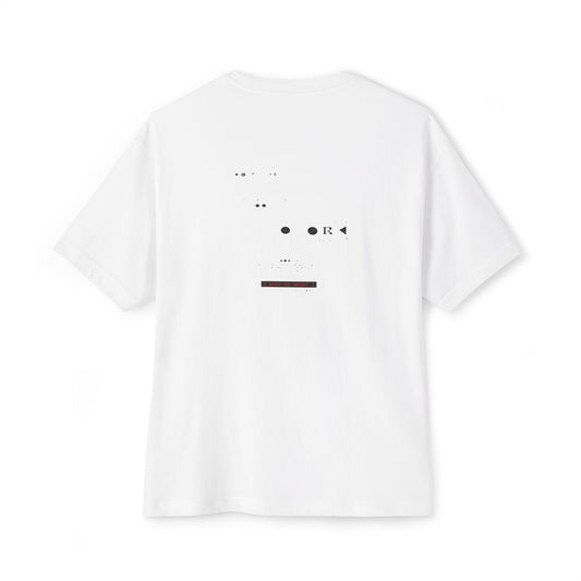 Rich Is Quiet oversized boxy tee — back print, White