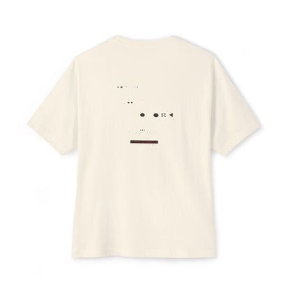 Rich Is Quiet oversized boxy tee — back print, Natural