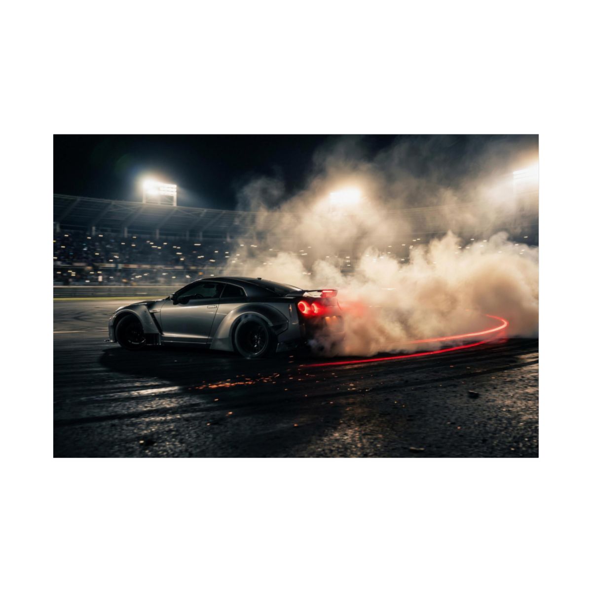 Slide car poster — matte automotive wall art, flat