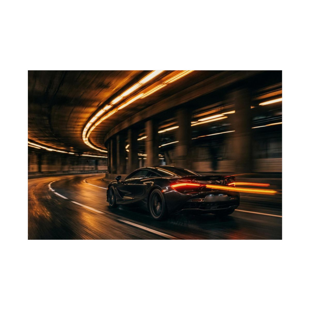 Sodium Tunnel car poster — matte automotive wall art, flat