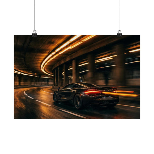 Sodium Tunnel car poster — matte automotive wall art, hanging