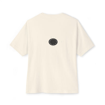 Starve The Doubt oversized boxy tee — back print, Natural