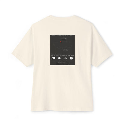 The Map Is Not The Lap oversized boxy tee — back print, Natural