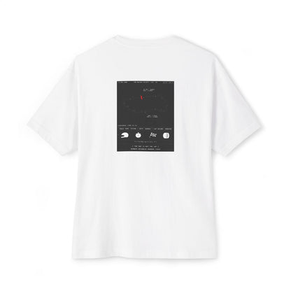The Map Is Not The Lap oversized boxy tee — back print, White