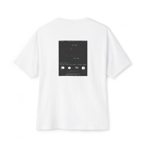 The Map Is Not The Lap oversized boxy tee — back print, White