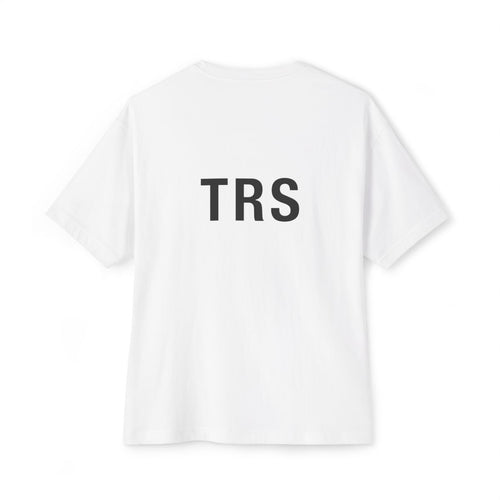 TRS Monogram oversized boxy tee — back print, White