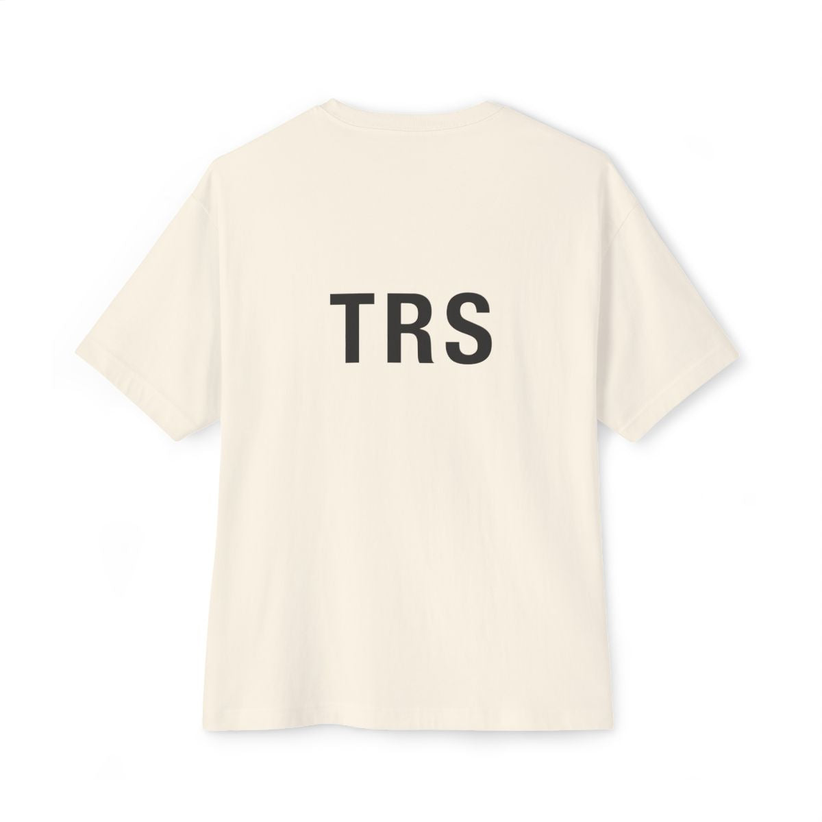 TRS Monogram oversized boxy tee — back print, Natural